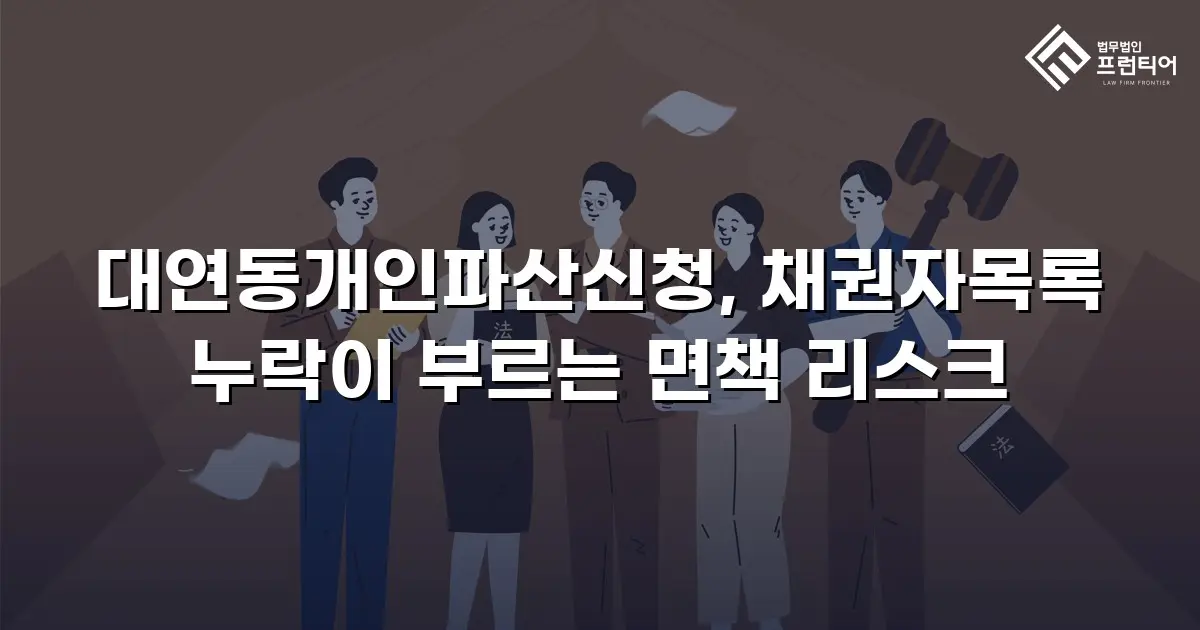 대연동개인파산신청, 채권자목록 누락이 부르는 면책 리스크
