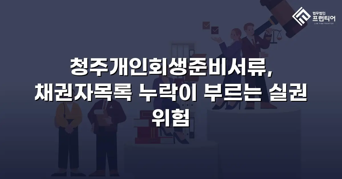청주개인회생준비서류, 채권자목록 누락이 부르는 실권 위험