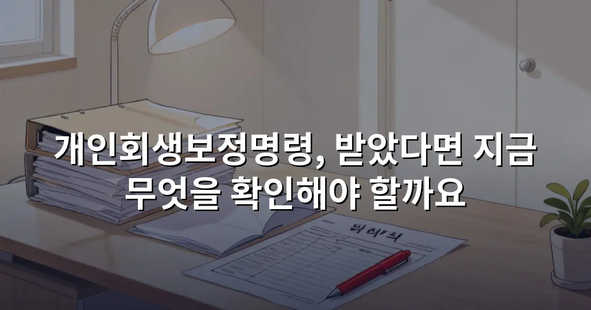 개인회생보정명령, 받았다면 지금 무엇을 확인해야 할까요