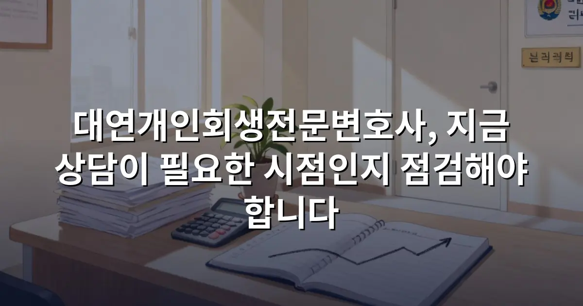 대연개인회생전문변호사, 지금 상담이 필요한 시점인지 점검해야 합니다