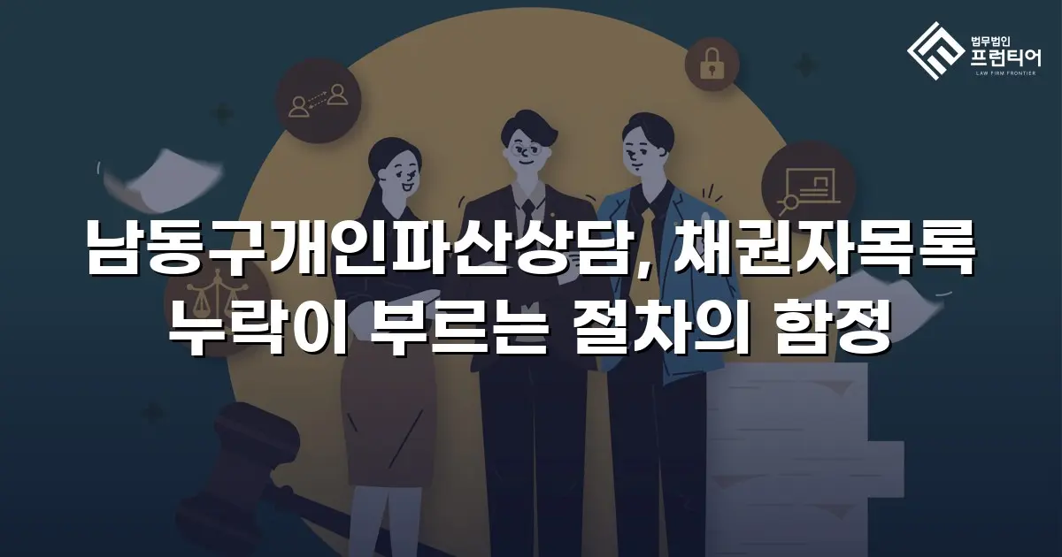 남동구개인파산상담, 채권자목록 누락이 부르는 절차의 함정