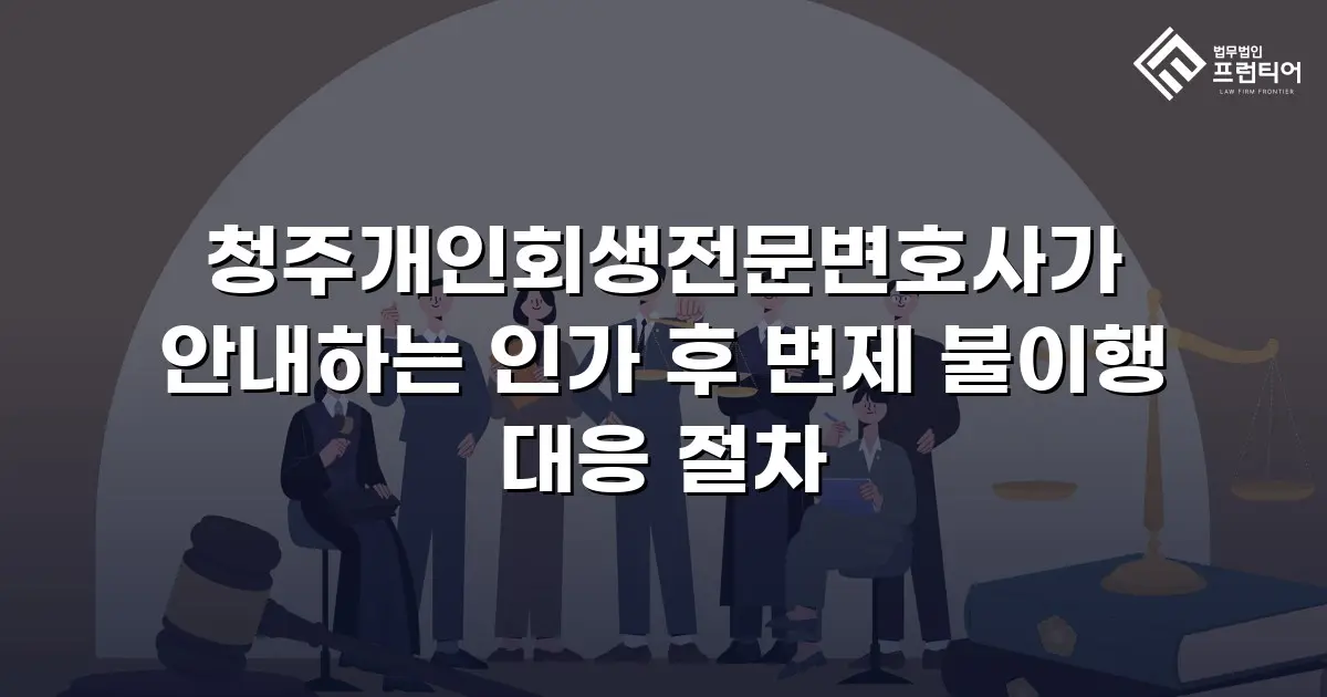 청주개인회생전문변호사가 안내하는 인가 후 변제 불이행 대응 절차