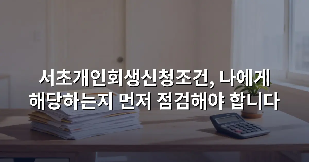 서초개인회생신청조건, 나에게 해당하는지 먼저 점검해야 합니다