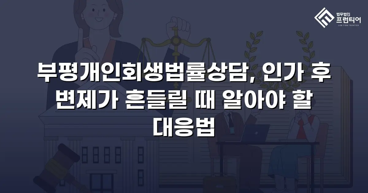 부평개인회생법률상담, 인가 후 변제가 흔들릴 때 알아야 할 대응법
