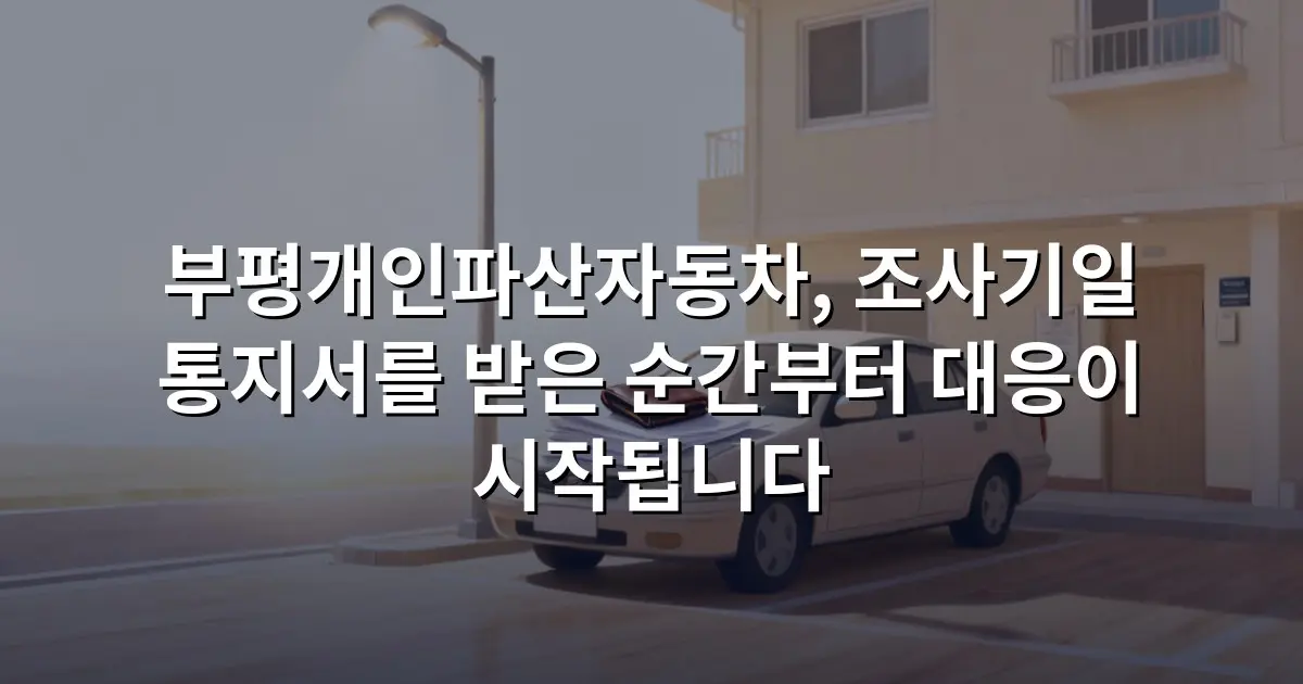부평개인파산자동차, 조사기일 통지서를 받은 순간부터 대응이 시작됩니다