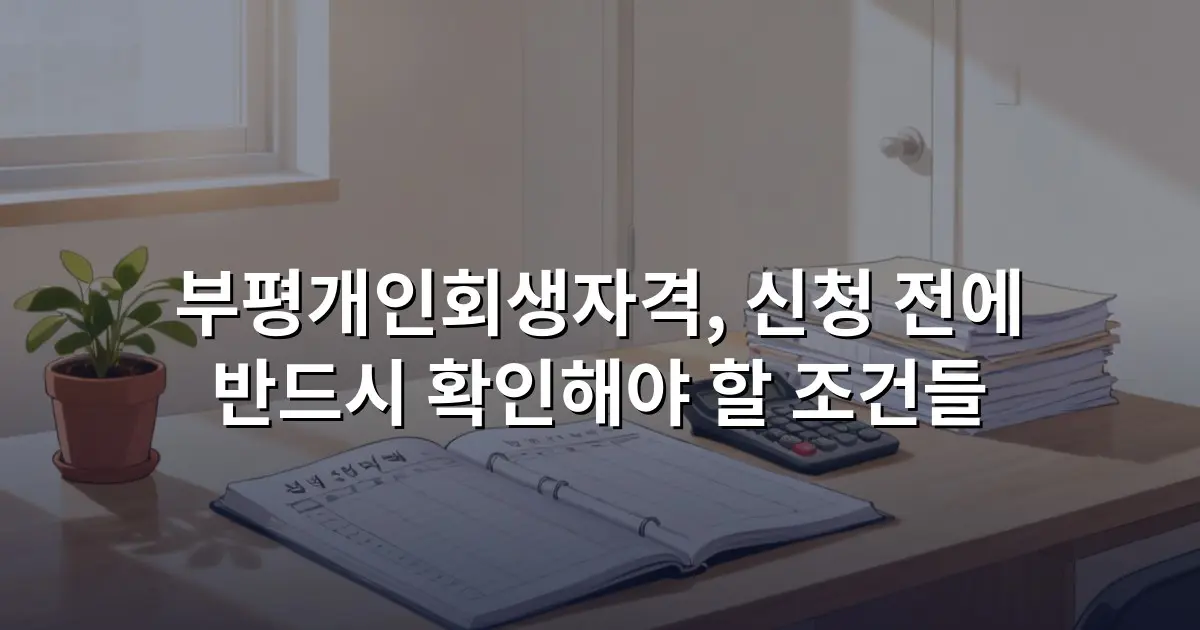 부평개인회생자격, 신청 전에 반드시 확인해야 할 조건들