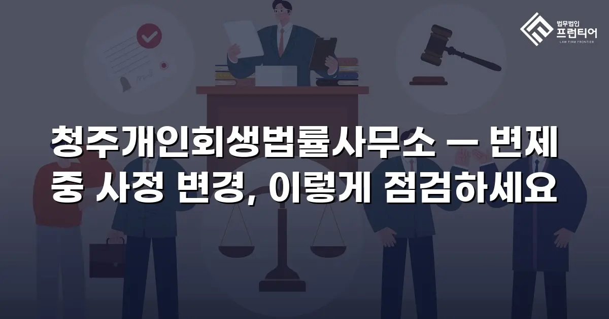 청주개인회생법률사무소 — 변제 중 사정 변경, 이렇게 점검하세요