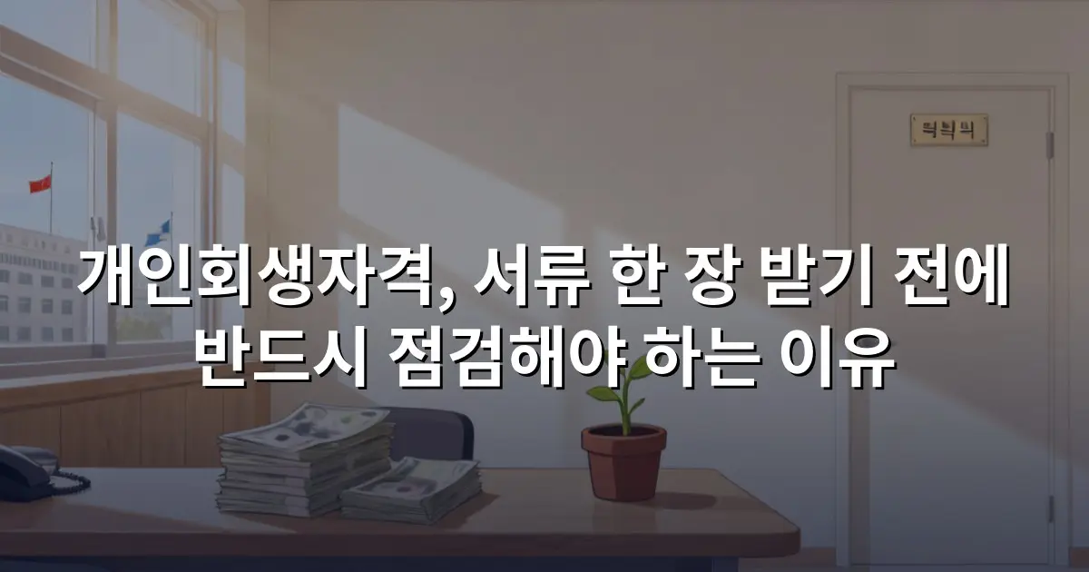 개인회생자격, 서류 한 장 받기 전에 반드시 점검해야 하는 이유