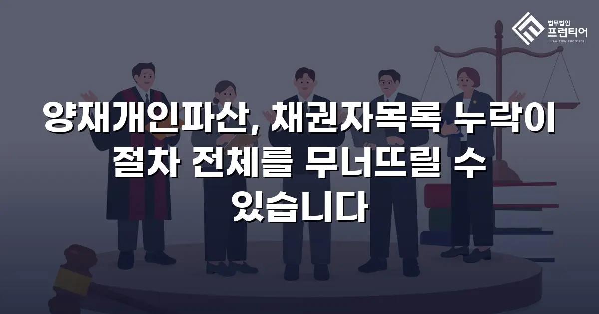 양재개인파산, 채권자목록 누락이 절차 전체를 무너뜨릴 수 있습니다