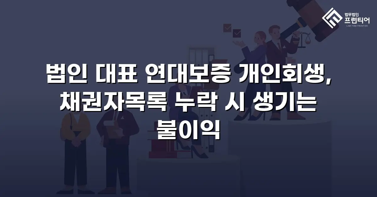 법인 대표 연대보증 개인회생, 채권자목록 누락 시 생기는 불이익