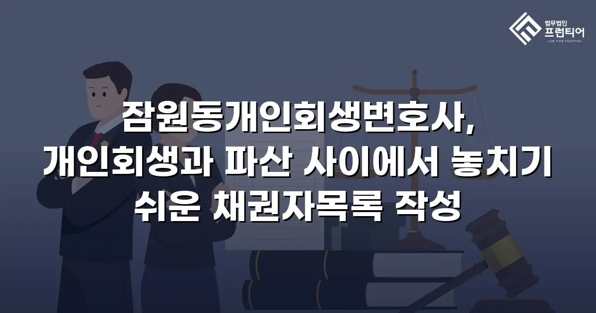 잠원동개인회생변호사, 개인회생과 파산 사이에서 놓치기 쉬운 채권자목록 작성