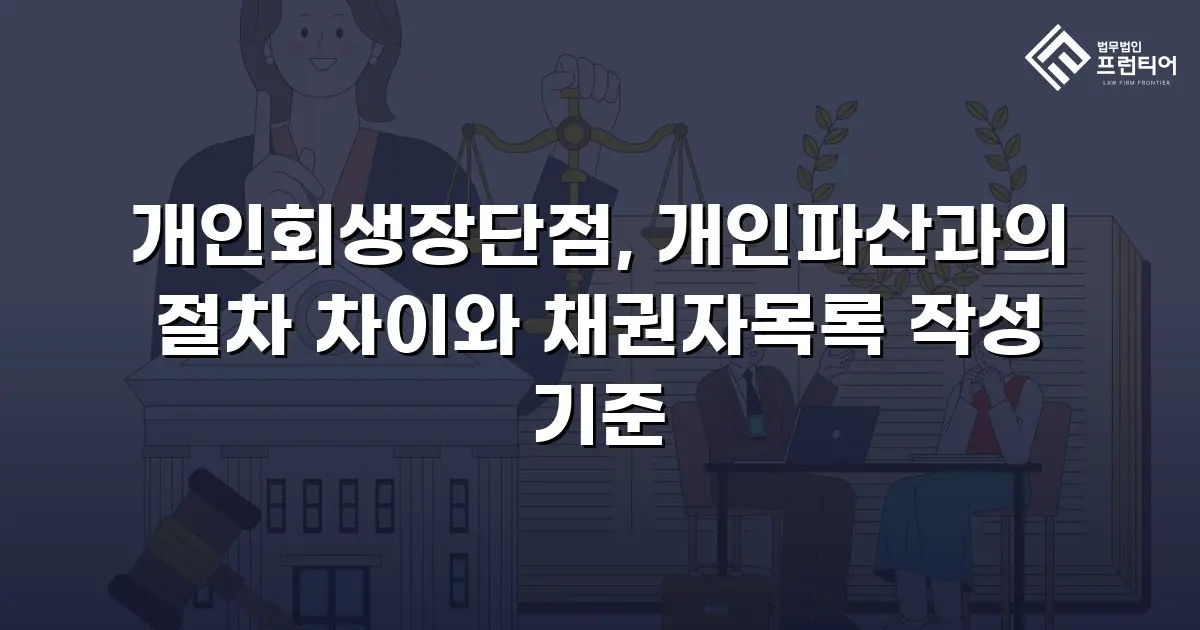 개인회생장단점, 개인파산과의 절차 차이와 채권자목록 작성 기준