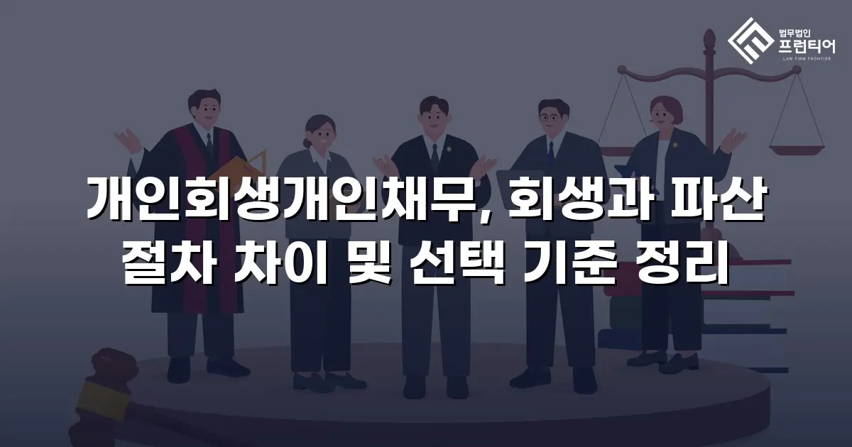 개인회생개인채무, 회생과 파산 절차 차이 및 선택 기준 정리