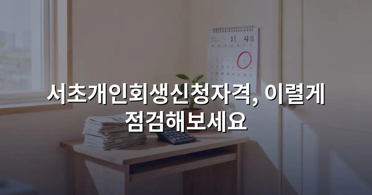 서초개인회생신청자격, 이렬게 점검해보세요