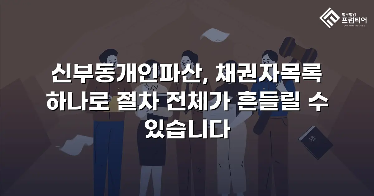 신부동개인파산, 채권자목록 하나로 절차 전체가 흔들릴 수 있습니다