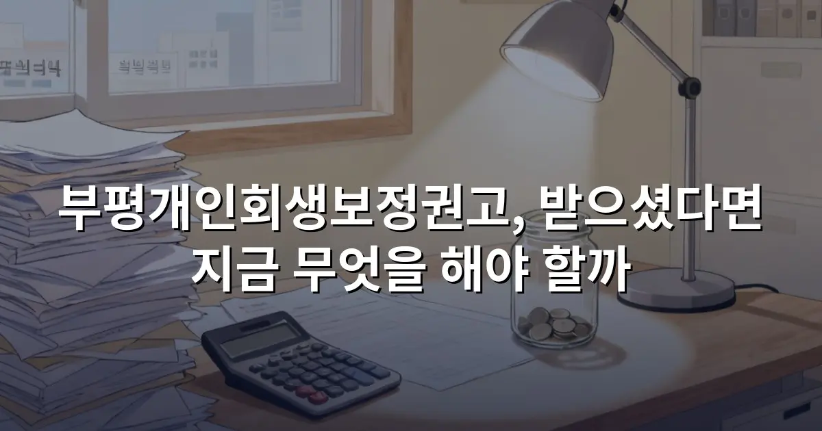부평개인회생보정권고, 받으셨다면 지금 무엇을 해야 할까