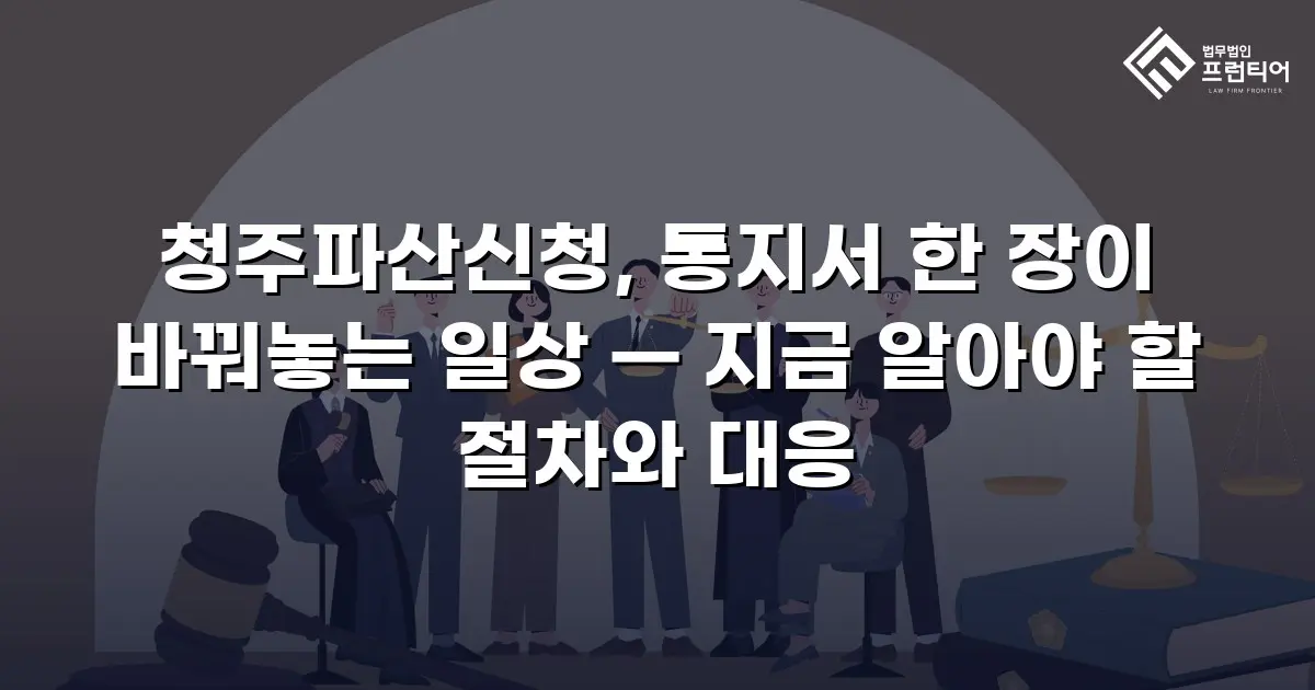 청주파산신청, 통지서 한 장이 바꿔놓는 일상 — 지금 알아야 할 절차와 대응