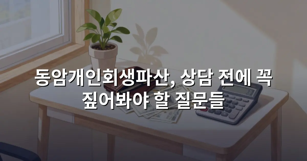 동암개인회생파산, 상담 전에 꼭 짚어봐야 할 질문들