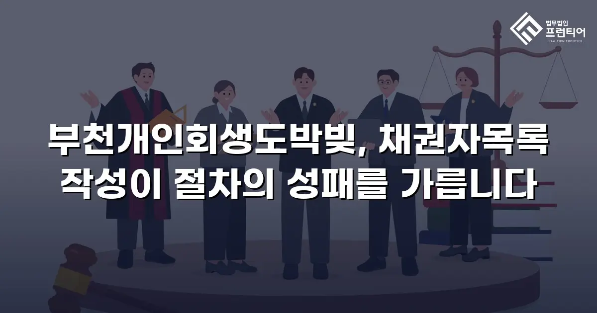 부천개인회생도박빚, 채권자목록 작성이 절차의 성패를 가릅니다