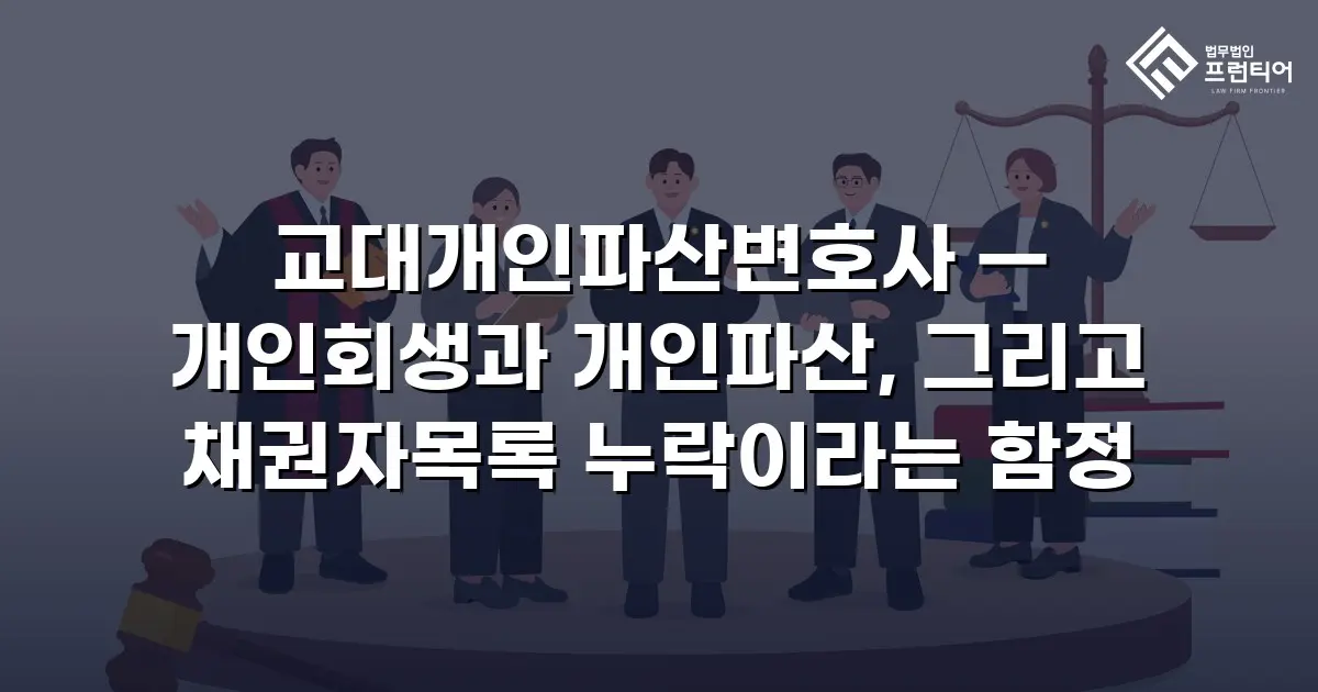 교대개인파산변호사 — 개인회생과 개인파산, 그리고 채권자목록 누락이라는 함정