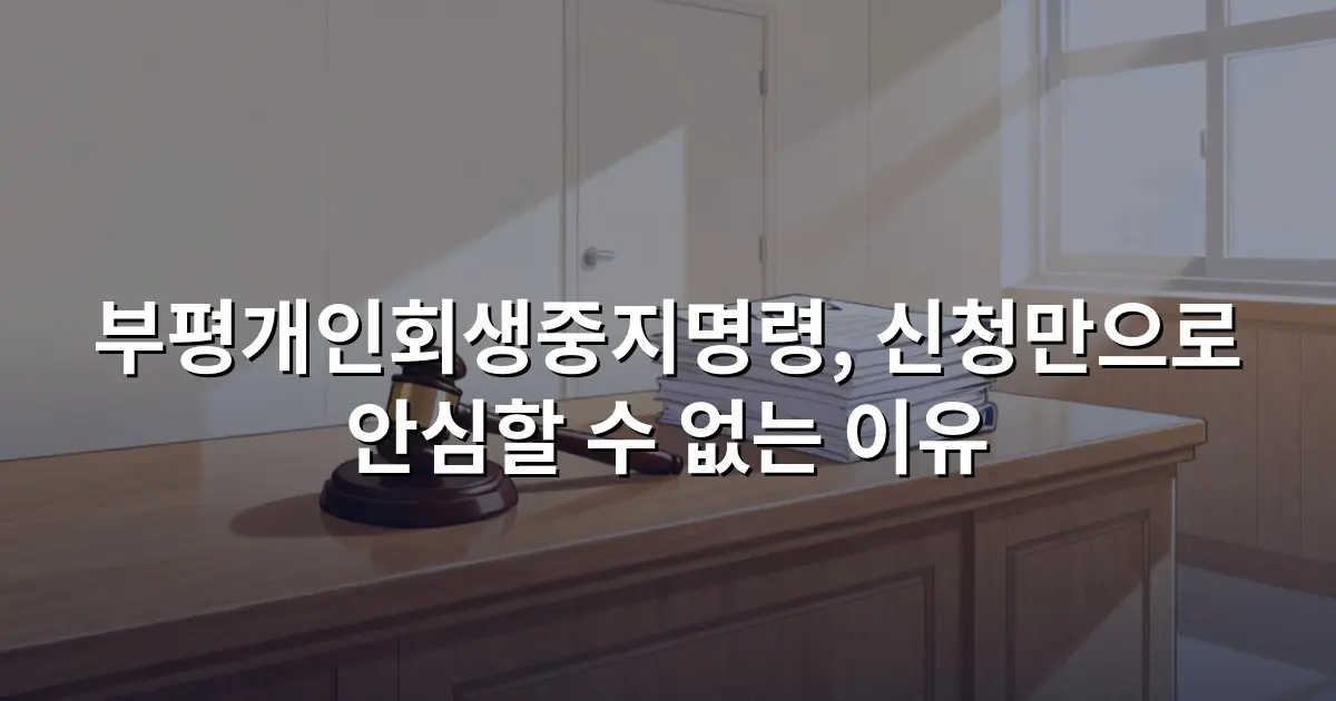 부평개인회생중지명령, 신청만으로 안심할 수 없는 이유