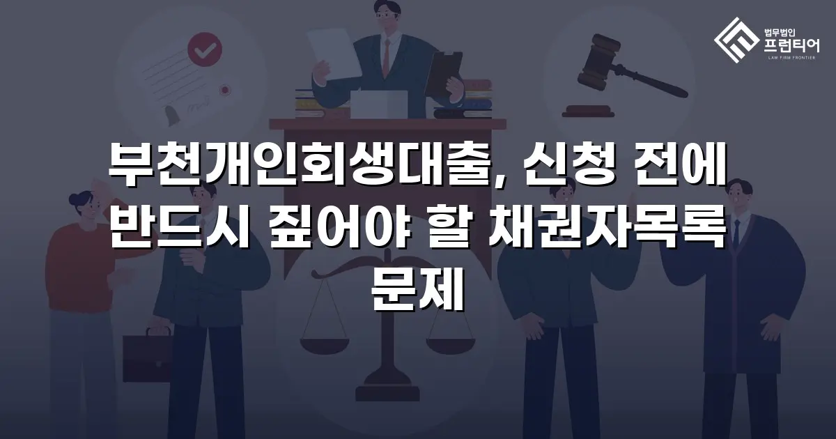 부천개인회생대출, 신청 전에 반드시 짚어야 할 채권자목록 문제