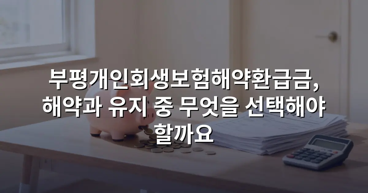 부평개인회생보험해약환급금, 해약과 유지 중 무엇을 선택해야 할까요