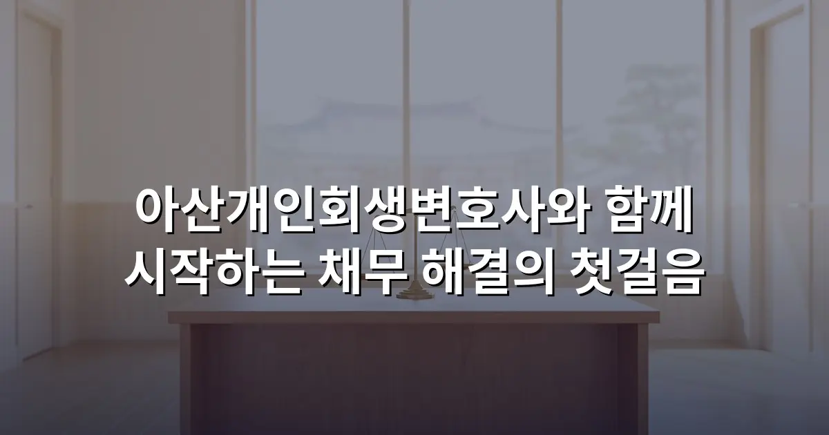 아산개인회생변호사와 함께 시작하는 채무 해결의 첫걸음