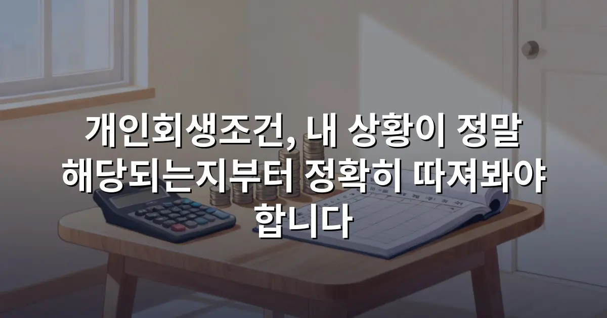 개인회생조건, 내 상황이 정말 해당되는지부터 정확히 따져봐야 합니다