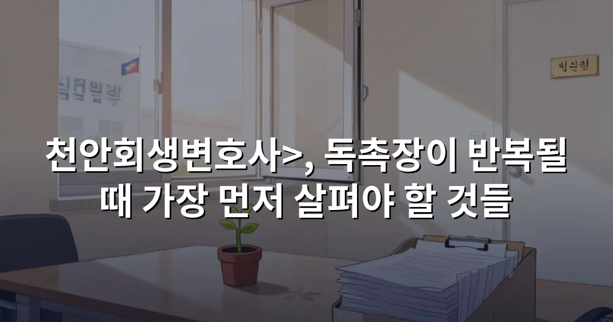 천안회생변호사>, 독촉장이 반복될 때 가장 먼저 살펴야 할 것들