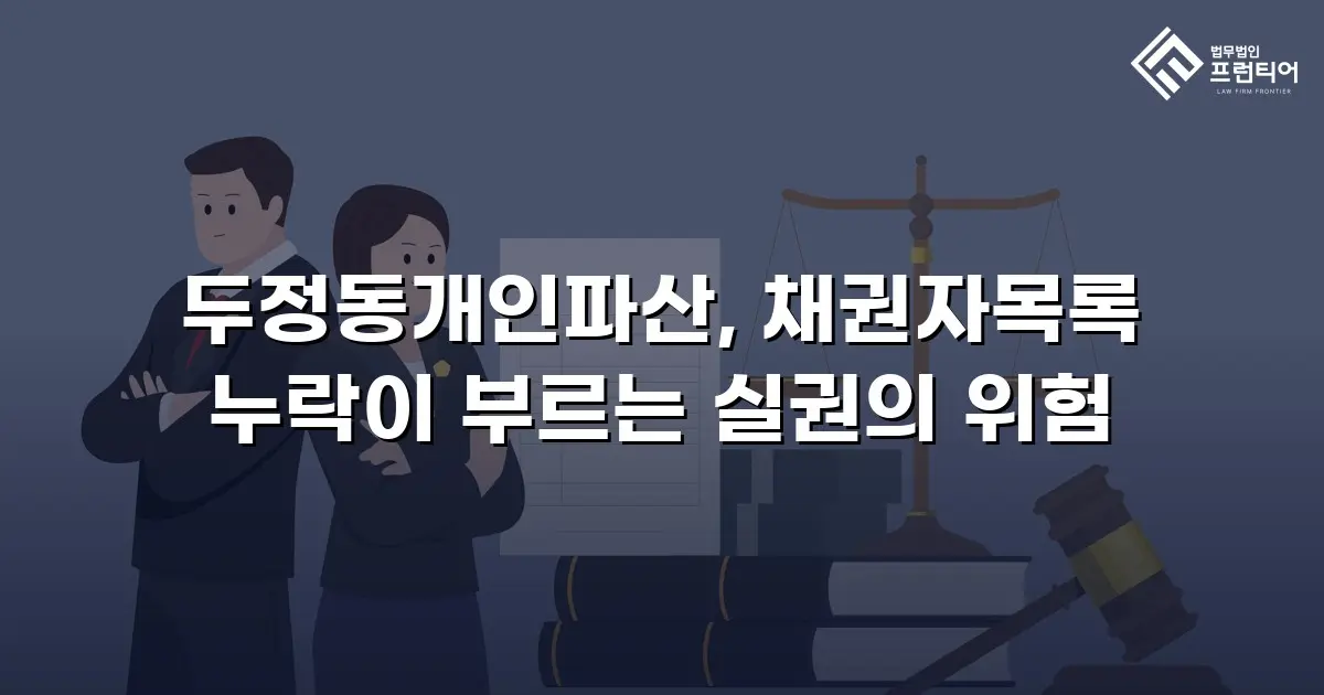 두정동개인파산, 채권자목록 누락이 부르는 실권의 위험