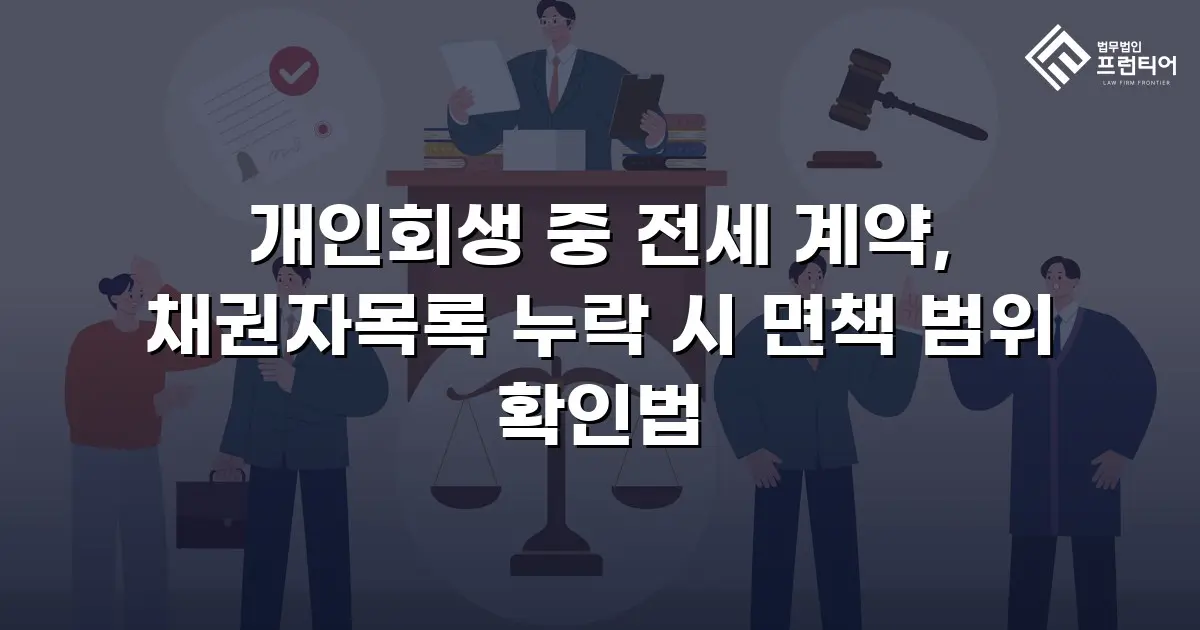 개인회생 중 전세 계약, 채권자목록 누락 시 면책 범위 확인법