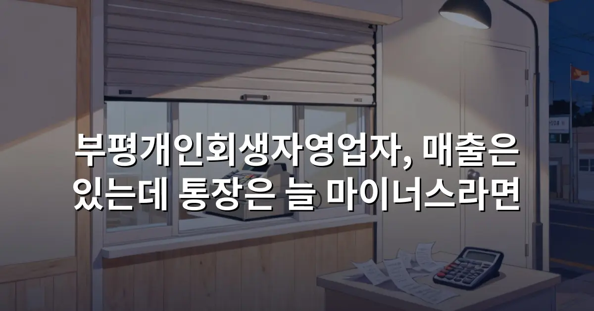 부평개인회생자영업자, 매출은 있는데 통장은 늘 마이너스라면