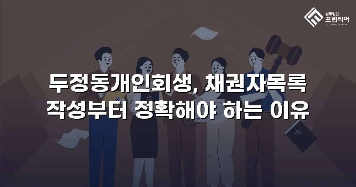두정동개인회생, 채권자목록 작성부터 정확해야 하는 이유