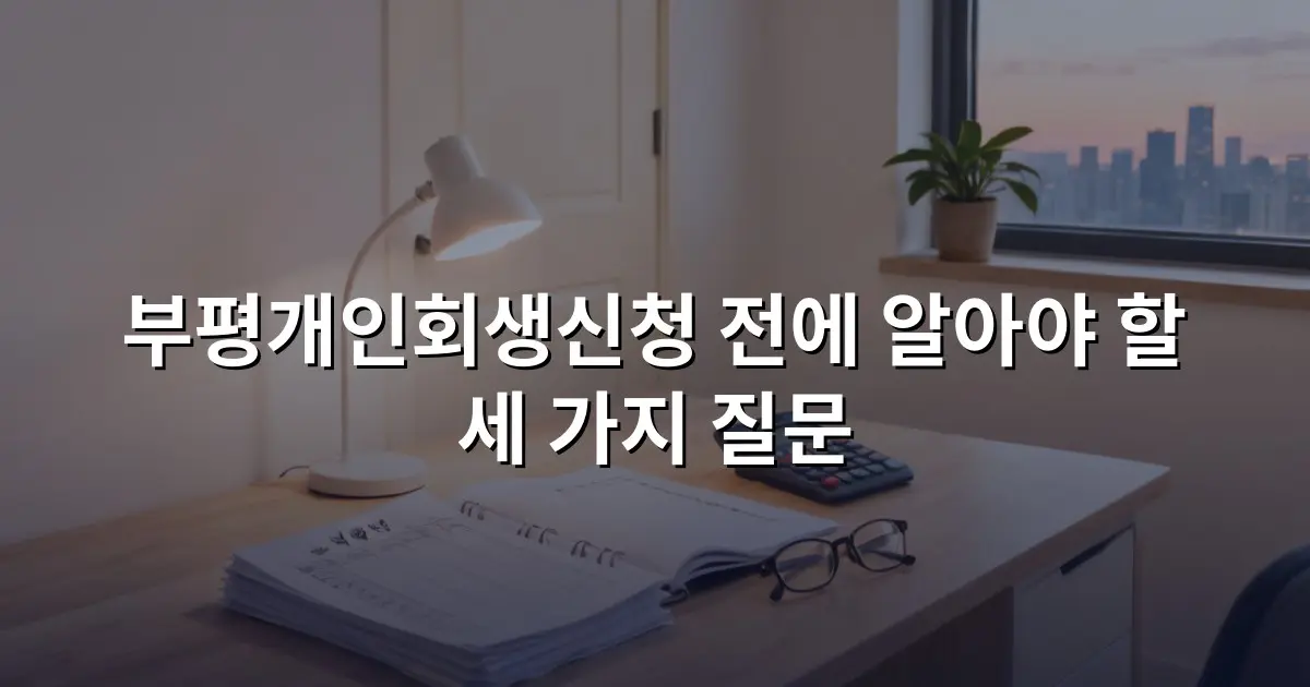 부평개인회생신청 전에 알아야 할 세 가지 질문