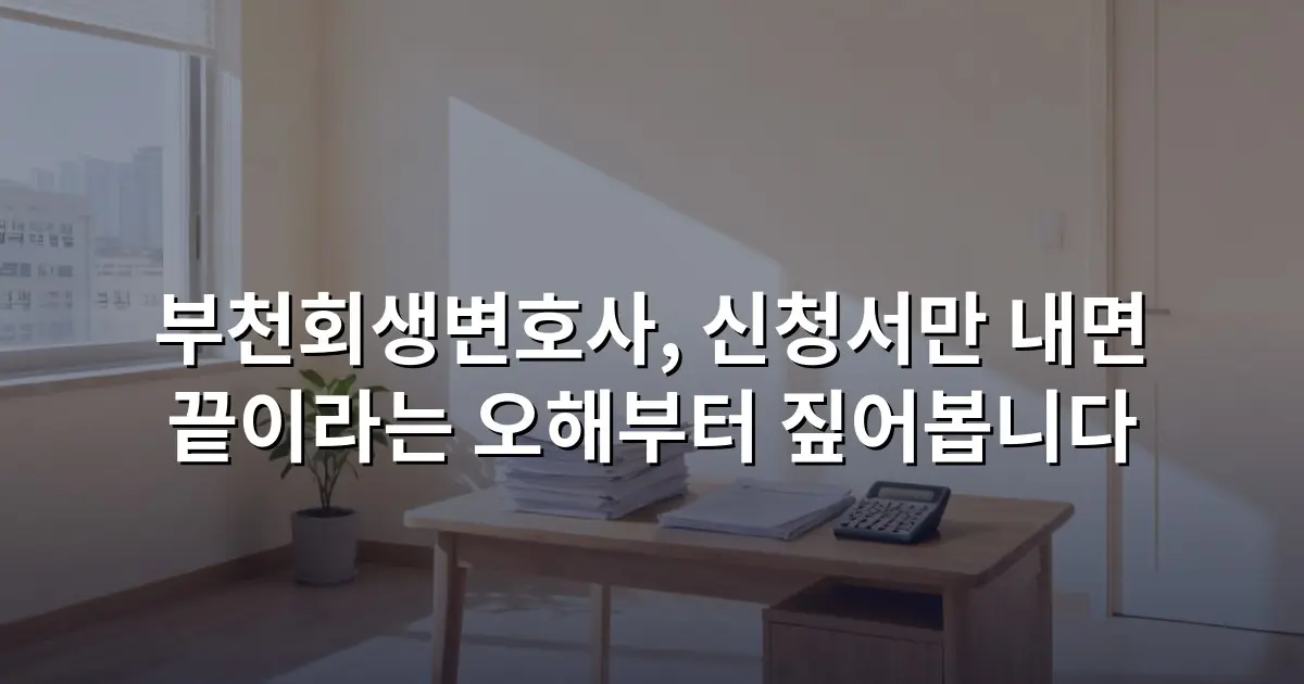 부천회생변호사, 신청서만 내면 끝이라는 오해부터 짚어봅니다