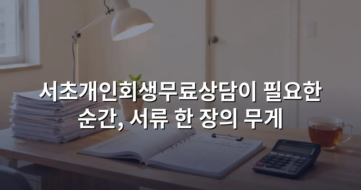 서초개인회생무료상담이 필요한 순간, 서류 한 장의 무게