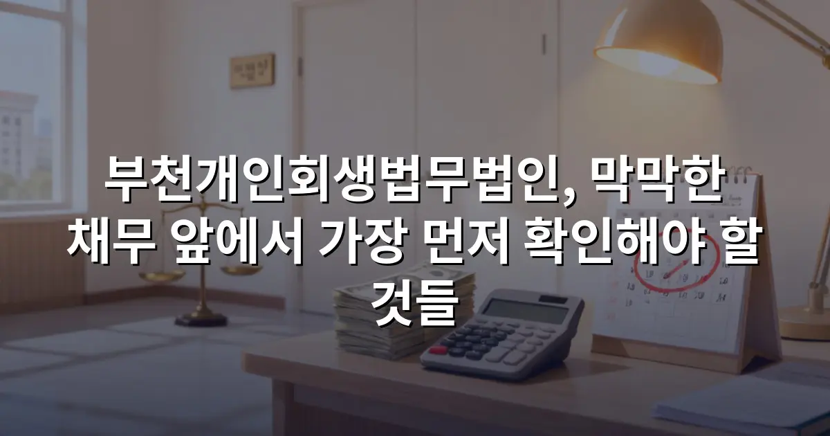 부천개인회생법무법인, 막막한 채무 앞에서 가장 먼저 확인해야 할 것들