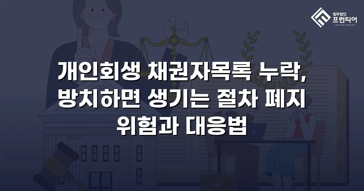 개인회생 채권자목록 누락, 방치하면 생기는 절차 폐지 위험과 대응법