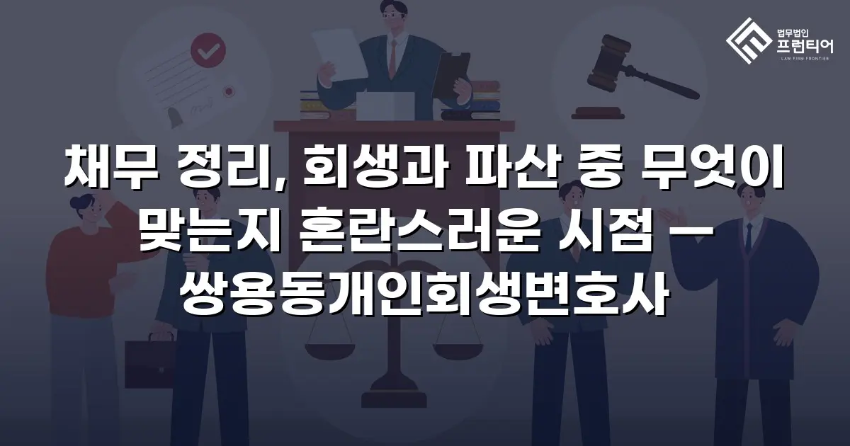 채무 정리, 회생과 파산 중 무엇이 맞는지 혼란스러운 시점 — 쌍용동개인회생변호사