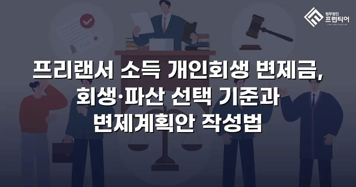프리랜서 소득 개인회생 변제금, 회생·파산 선택 기준과 변제계획안 작성법