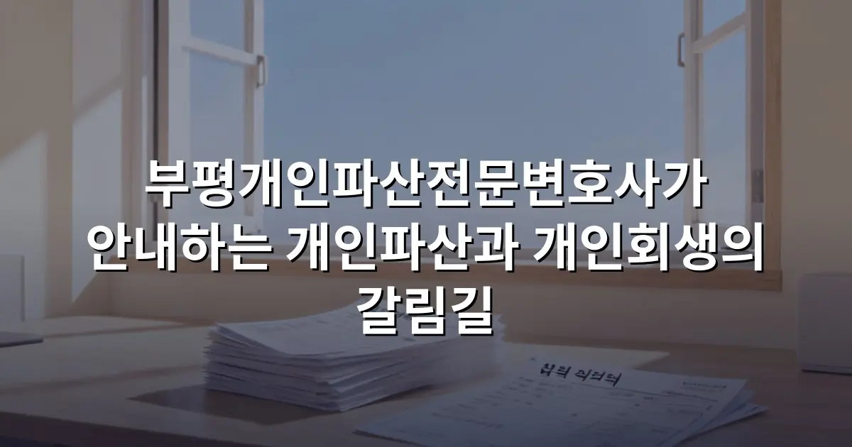 부평개인파산전문변호사가 안내하는 개인파산과 개인회생의 갈림길