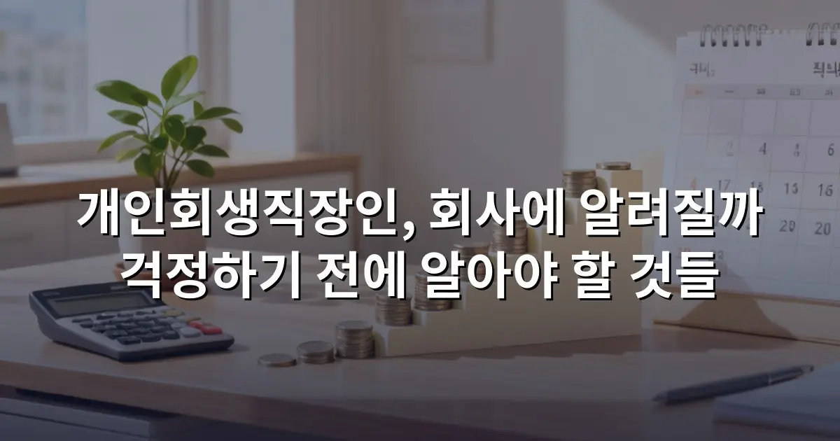 개인회생직장인, 회사에 알려질까 걱정하기 전에 알아야 할 것들