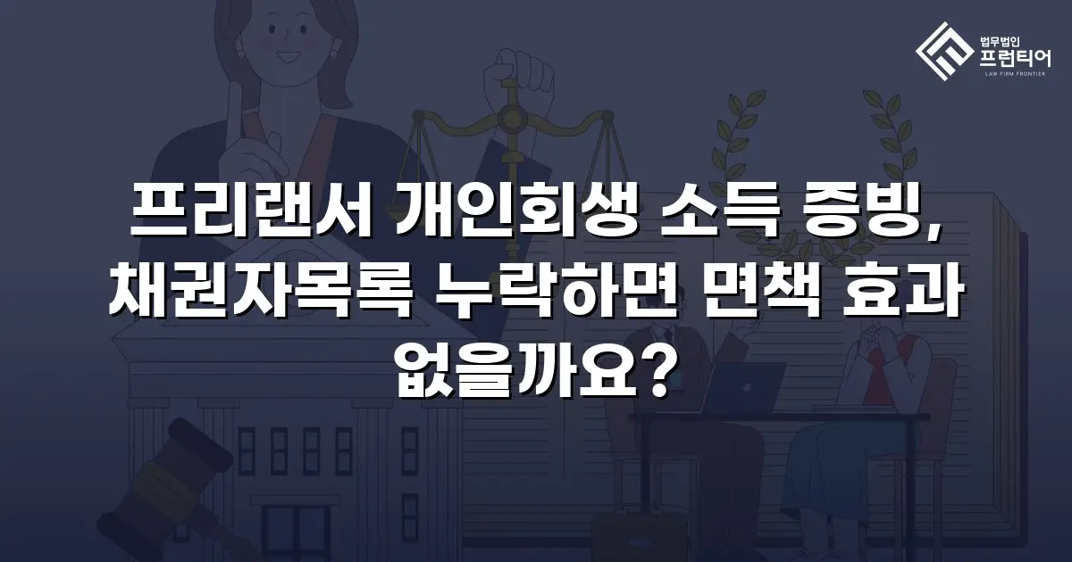 프리랜서 개인회생 소득 증빙, 채권자목록 누락하면 면책 효과 없을까요?
