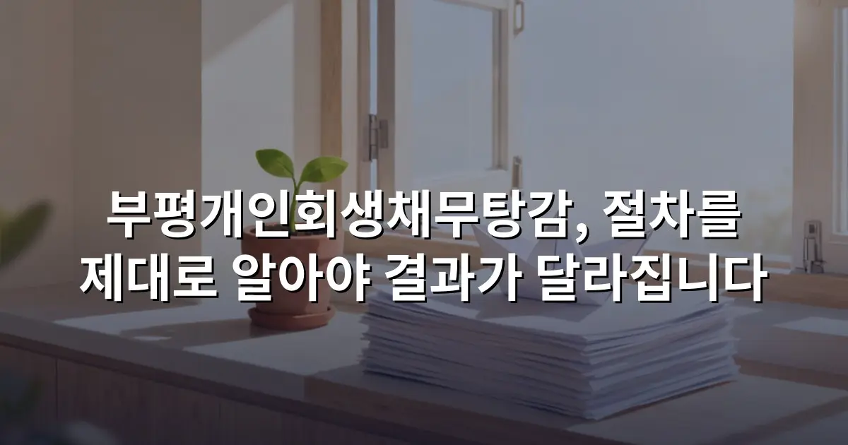 부평개인회생채무탕감, 절차를 제대로 알아야 결과가 달라집니다