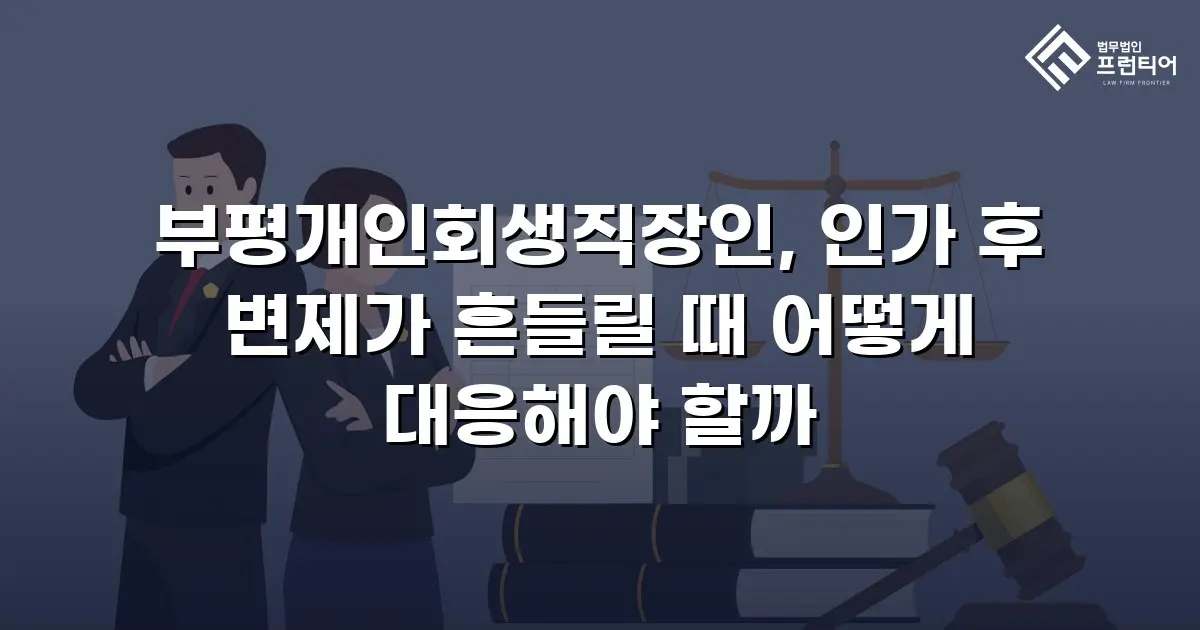 부평개인회생직장인, 인가 후 변제가 흔들릴 때 어떻게 대응해야 할까