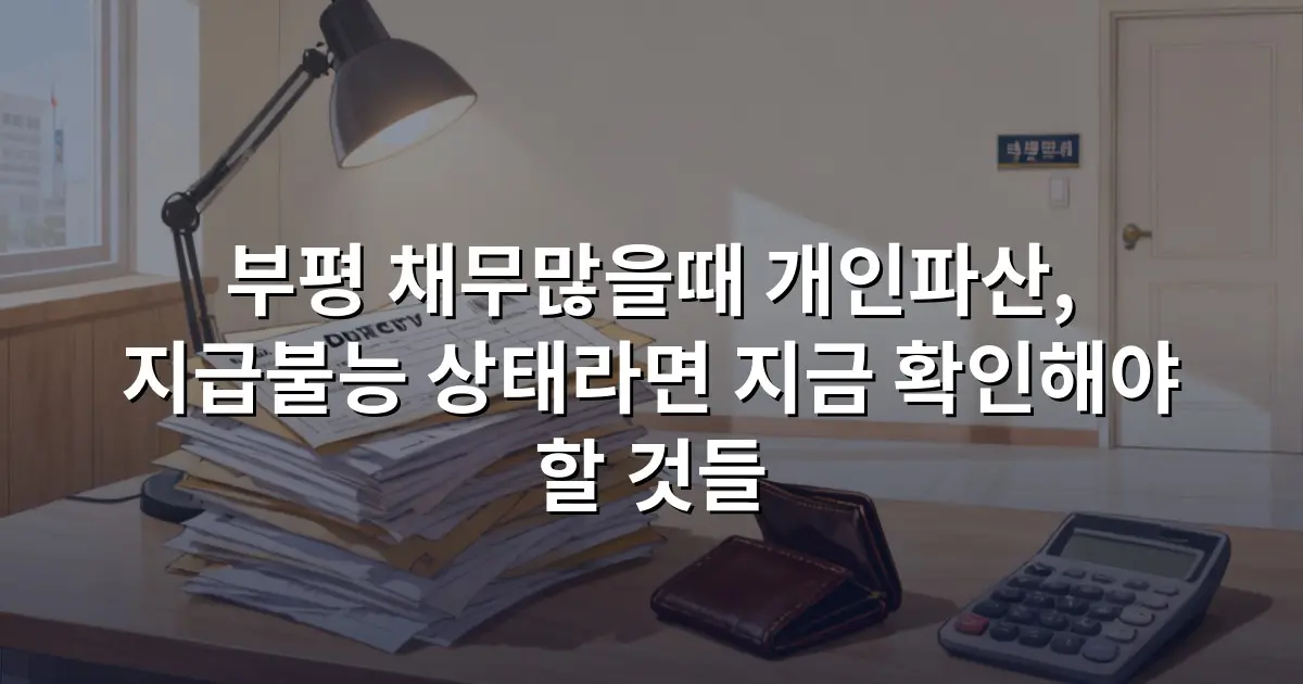 부평 채무많을때 개인파산, 지급불능 상태라면 지금 확인해야 할 것들