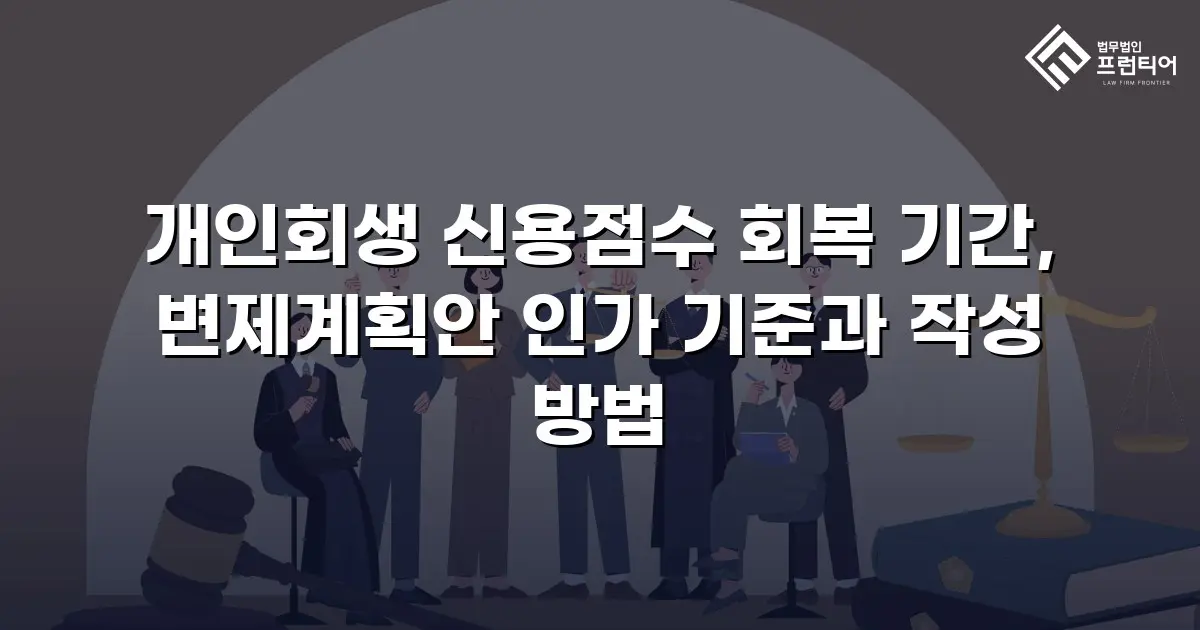 개인회생 신용점수 회복 기간, 변제계획안 인가 기준과 작성 방법