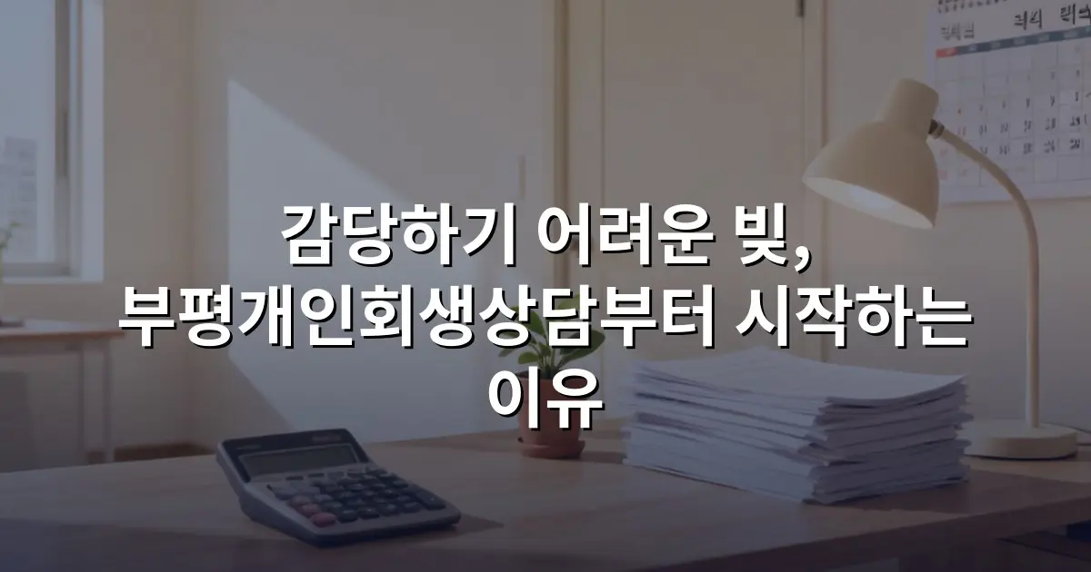감당하기 어려운 빚, 부평개인회생상담부터 시작하는 이유