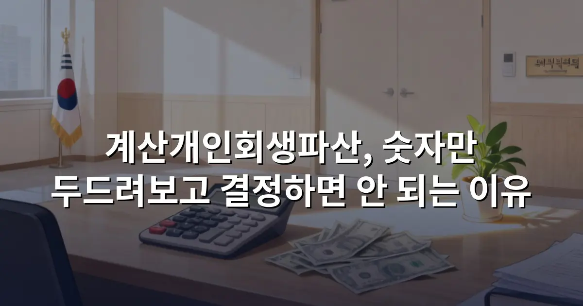 계산개인회생파산, 숫자만 두드려보고 결정하면 안 되는 이유
